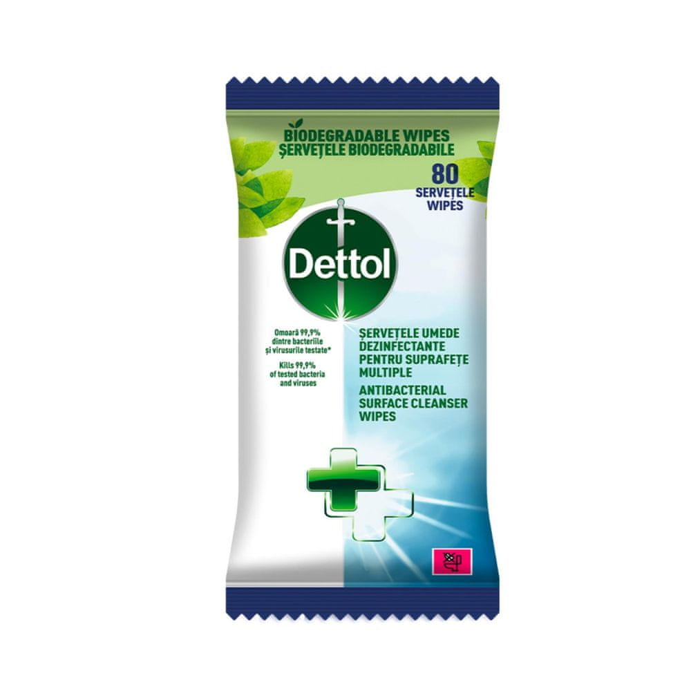 Dettol Čistiace obrúsky - na povrchy, antibakteriálne, 80 ks